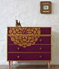 gorgeous upcycled dresser using stencil and paint (original link is missing, but you can follow these alternate instructions: http://www.royaldesignstudio.com/blogs/stencil-ideas/6250720-upcycle-old-dresser-drawers-with-stencils).: 