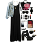 A fashion look from October 2014 featuring jersey dress, blue jackets and black boots. Browse and shop related looks.