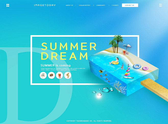 沙滩度假 创意合成 网页首焦 网页设计P...