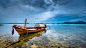 General 1920x1080 nature landscape water clouds reflection hill Thailand ship sea pier boat