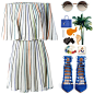 A fashion look from April 2016 featuring multi colored striped dress, laced up shoes and genuine leather tote. Browse and shop related looks.