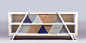 【多变的餐边柜】20罗马尼亚设计师Ana Barbu设计了一款多边的餐边柜，他没有我们熟知的柜门，而是用遮板所替代！遮板分为三种颜色，均由20根倾斜的金属构成。滑动的遮板形状，可以根据自己的喜好组合成不同的几何形状！