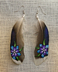 HandPainted Feather Earrings