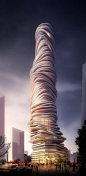 Urban Forest Tower, Chongqing, China by MAD Architects :: 85 floors, height  385m, 1. proposal