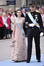 La Princesa Letizia en la boda de Victoria de Suecia.