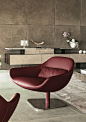 Swivel fabric armchair MEREDITH by Longhi