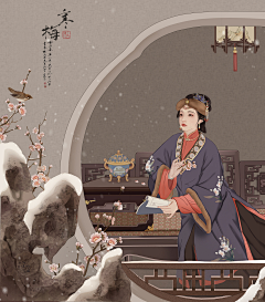 honghui采集到仕女人物绘（国画）