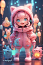 00183-1623410739-c4d, cute,  3D, 1girl, bioluminescence, smile, masterpiece, best quality,