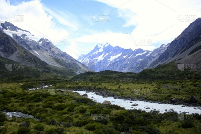 新西兰,库克山,新西兰南岛,水,天空,美...