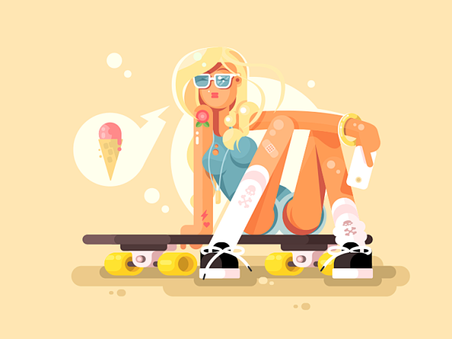 滑板女孩