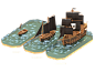 Pirates of the polygon sea : Low poly models for a game contest