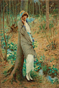 #古典艺术##古典美人#19世纪英国画家William Henry Margetson笔下的明媚女子