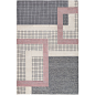 高级色羊毛腈纶地毯手工织造简约几何图样板间卧室客厅可定制满铺-淘宝网