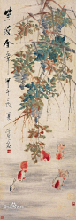 虚谷虚谷（1823～1896），清代著名画家，海上四大家之一，有“晚清画苑第一家”之誉。俗姓朱，名怀仁，僧名虚白，字虚谷，别号紫阳山民、倦鹤，室名觉非庵、古柏草堂、三十七峰草堂。籍新安（今安徽歙县），居广陵（今江苏扬州）。工山水、花卉、动物、禽鸟，尤长于画松鼠及金鱼。亦擅写真，工隶书。作画有苍秀之趣，敷色清新，造型生动，落笔冷消，别具风格。性情孤僻，非相处情深者不能得其片纸。早年学界画，后以擅画花果、禽鱼、山水著名。风格冷峭新奇，绣雅鲜活，无一笔滞相，匠心独运，别具一格。亦能诗