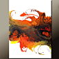 In The Flames - NEW Abstract Modern Art Painting  18x24 Original by wostudios on Etsy, $69.00