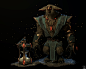 Oldur - Battlerite, M. Mert Ergüden : I wanted to make a hi-res game version of Oldur from Battlerite for fun. 

its around 160k tris,hair cards for the fur is around 125k and the hourglass is around 8k tris.