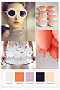 orange lavender peach colorboard #色彩搭配#