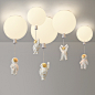 北欧彩色创意儿童房气球灯个性宇航员卧室灯男孩女孩房间吸顶灯-淘宝网