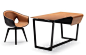 Armchair Ginger and writing table Fred by Poltrona Frau