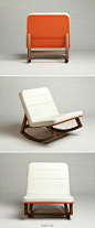 橙色摇椅， 为消除疲劳焦虑而造，by Lagomorph Design