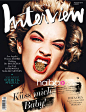 英国女歌手瑞塔·欧拉 (Rita Ora) 登上时尚杂志《Interview》德国版2013年8月号封面大片：复古Rock女孩！