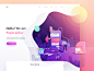 Paperpillar Landing Page Exploration character monster people hero gradient icons illustration web website landing page