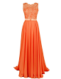 Dressystar Long Chiffon Formal Prom Gowns Lace Appliques Bridal Bridesmaid Dresses | Amazon.com