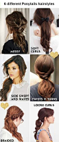 The six types of ponies #ponytail #hairstyles