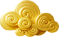 龙年金色3D素材-金色云 (3)