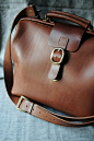 Hand Stitched Brown Leather Doctor Bag/ Carry On Bag