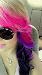 Purple and pink hair and sunglasses. Get your ... | ♡ Colorful Hair ♡