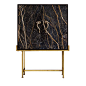 Dionysus Bar Cabinet in Nero Port Laurent Marble