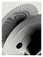 极简主义，波纹线条黑白动物插画