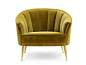Upholstered velvet armchair MAYA | Armchair - BRABBU