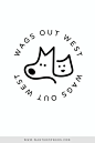 Cute illustrated line art dog and cat logo, perfect for your pet-related business! | Pet Logo, Dog Logo, Cat Logo, Dog Bowtie, Small Business Logo, Branding, Doggie Daycare, Pet Boarding, Dog Bandana Bowtie Boutique, Typography Logo, Dog Illustration, Gra