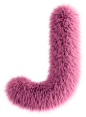 Pink 3D Fluffy Letter J