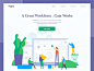 the homepage of gaiaworks : The cover page of the GaiaWorks home page uses illustrations to help users better understand the efficiency of GaiaWorks . This is a concept revision and I hope you enjoy it.