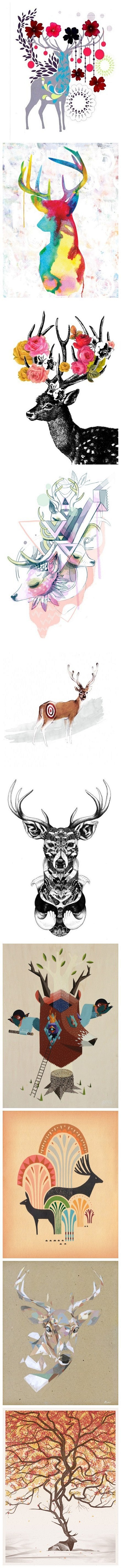 鹿的插画