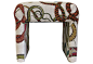 Snake  Upholstered Waterfall Bench : Newly reupholstered parsons-style waterfall bench. Flax linen upholstery with colorful snake motif.