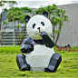 几何熊猫雕塑户外园林景观装饰玻璃钢抽象动物块面花园林草坪摆件-淘宝网