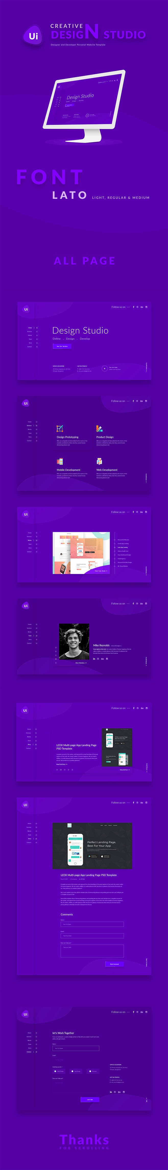 #Web模板#
紫色时尚多用途创意网站个...