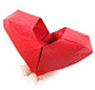 一个立体纸艺心的折纸教程，很酷的折纸心…