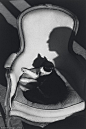 Henri Cartier Bressons - Cat Ulysses and Martine's shadow - 1988: 