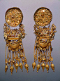 Earrings 330-300 BC Barrow No. 1, Theodosia Ancient Greece (?) Gold; cast, braided, stamped, filigreed, with granulation