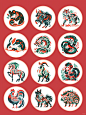 中国风十二生肖系列插画｜传统文化木刻版画