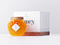 Honey packaging white logo design glass
