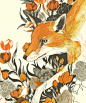 fox in foliage on the Behance Network