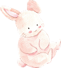 水彩卡通可爱手绘兔子小熊气球儿童生日云朵贺卡海报手账免抠素材 (25)