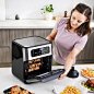 HOMCOM Air Fryer Oven 1500W 10 Quart Airfryer Toaster Oven 10 in 1 Rotisserie Roast Bake Reheat Dehydrate with Accessories | Overstock.com Shopping - The Best Deals on Fryers | 38565210