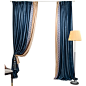 新易佳现代纯色中式蓝色拼接花边RY9美式客厅卧室定制窗帘纱成品-淘宝网